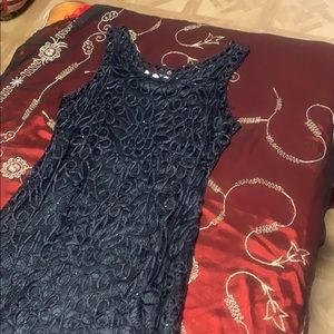 Silk beaded hand crochet dress size Small